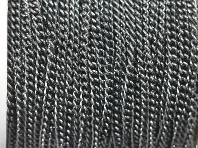 

100m Vintage Gold/ Silvers/Bronze/ Black Gun Black Cable Open Twisted Link Encryption Flat Chain 2mm Ball Bead Chain Jewelry
