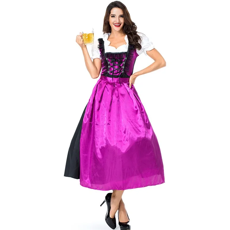 

Germany Oktoberfest Beer Girl Cosplay Costume Halloween Traditional Bavarian Party Adult Swiss Miss Maid Wench Carnival Dress