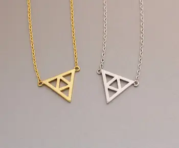 

Newest Listing Jewelry Necklace,Tri Force Triangle Pendant Necklace, Simple Design Necklace-30pcs/lot