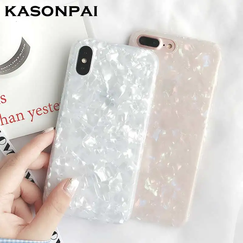 

KASONPAI Beauty Conch Shell Phone Case For iphone X Case For iphone 6S 6 7 8 Plus Cases Fashion Soft TPU Cover High Quality Capa