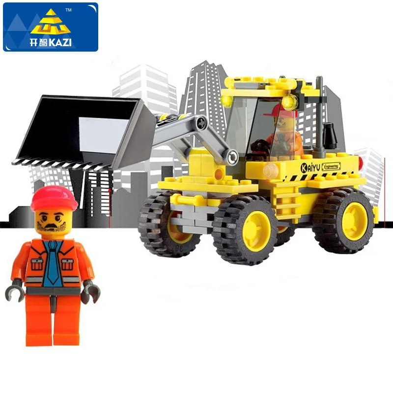 KAZI 117Pcs City font b Construction b font Bulldozer Figure Blocks Educational 3D font b Construction