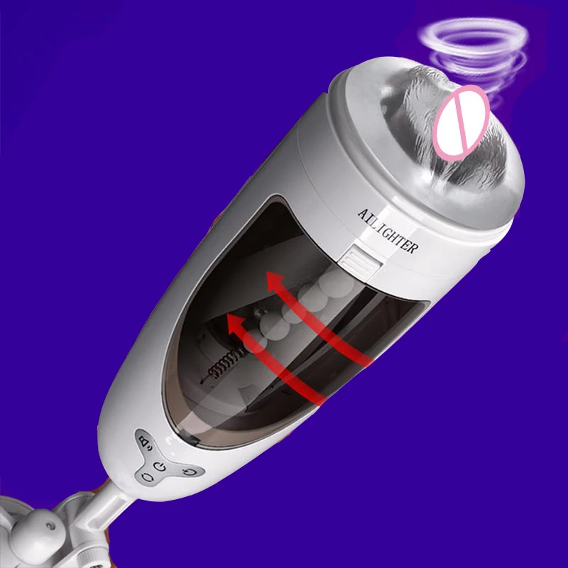 Powerful Sucking Male Masturbator Beads Squirming Penis Massager Masturbation Cup Artificial Vagina Sex Machine Sex Toys for Men