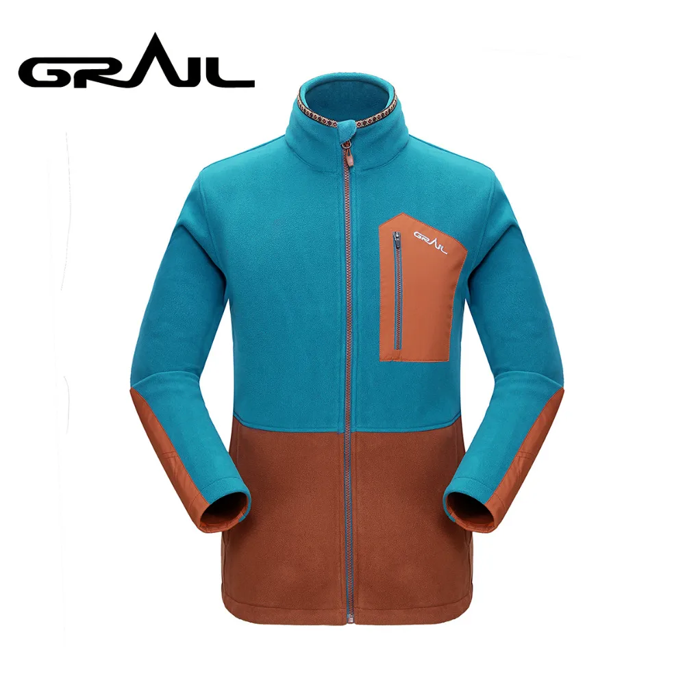 GRAIL Outdoor Polartec Fleece Basic Jacket Loose Zip Up Multi Pockets Warm Jacket Coat Stand Collar for Camping Hiking M5007A GRAIL Outdoor Polartec Fleece Basic Jacket Loose Zip Up Multi Pockets Warm Jacket Coat Stand Collar for Camping Hiking M5007A
