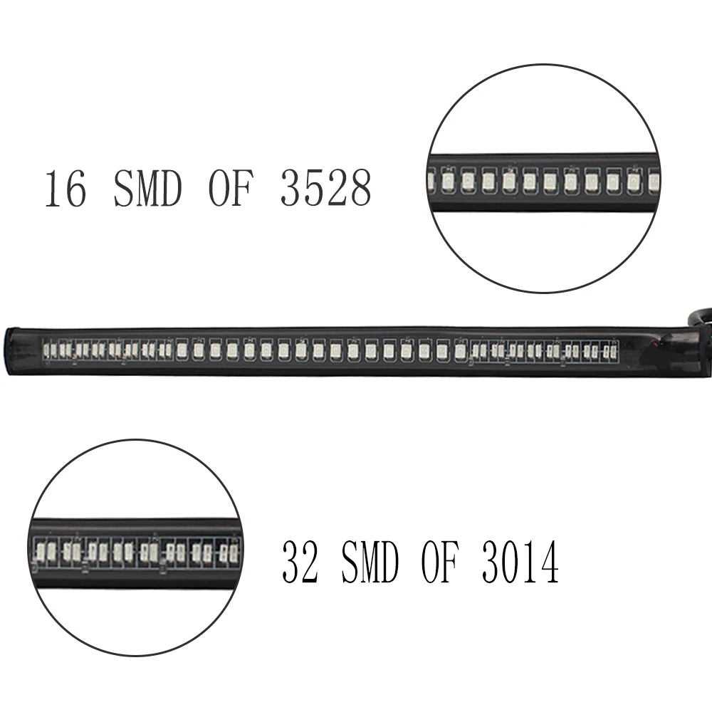 Гибкая 48 светодио дный 2835 3014 smd двойной цвет желтый, красный свет лента для мотоцикла поворотов хвост задний тормоз Стоп водостойкие лампы