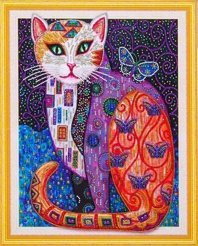 Azqsd 5D DIY Алмазная вышивка с котом Специальный в форме бриллианта живопись животных мозаика изображение горного хрусталя 40x50 - Цвет: DA-4029