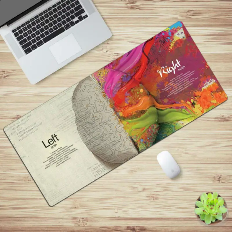 Goedkoop Grote Maat 30x80cm Gaming Muismat Anti slip Natuurlijke Rubber Links   Rechts Hersenen Mousepad Bureau mat Voor Desktop PC Computer Laptop