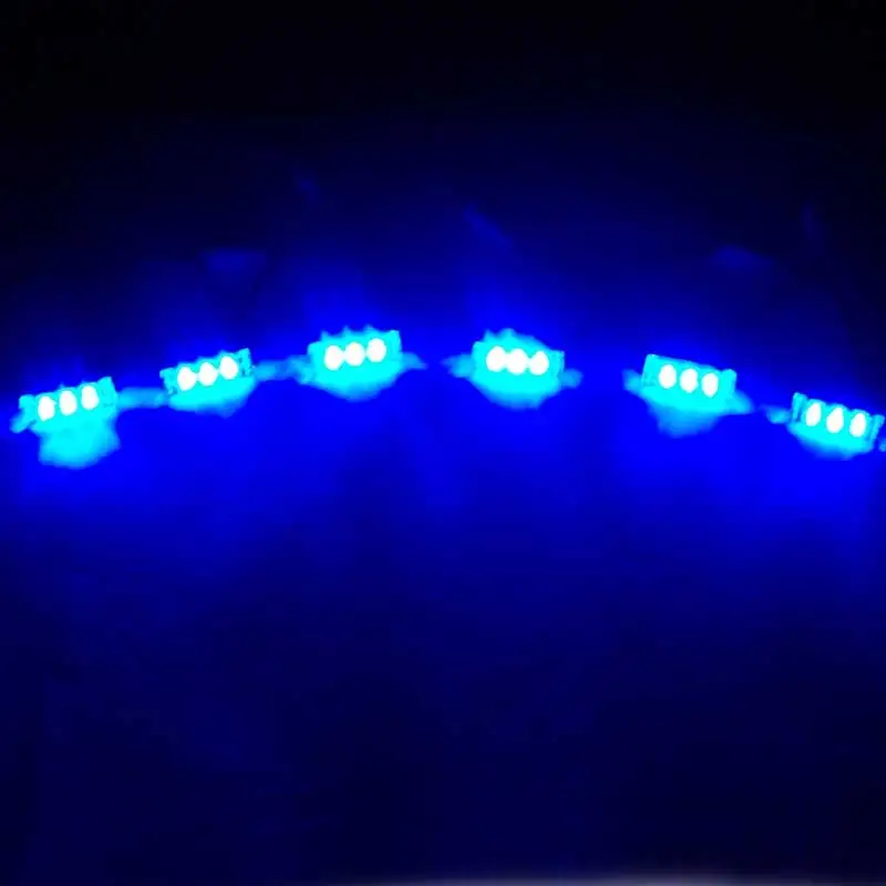 

6 X 3 LED Car Red Blue White Green Amber Yellow Flash Strobe Light 3 Flashing Modes