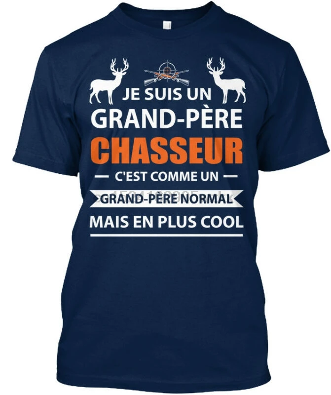 Элегантная футболка с надписью Grand pere Chasseur Je Suis Un Grand-pere Cest | Мужская одежда