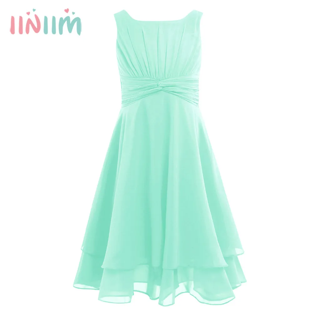iiniim Girls Formal Dress Chiffon Knotted High-waisted Princess Dress Kids Teenager Pageant Birthday Party Summer Prom Dresses iiniim Girls Formal Dress Chiffon Knotted High-waisted Princess Dress Kids Teenager Pageant Birthday Party Summer Prom Dresses