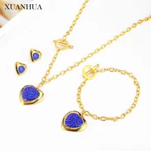 XUANHUA ожерелье в виде сердца браслет из нержавеющей стали ювелирные изделия женщина Vogue аксессуары Ювелирные наборы богемные