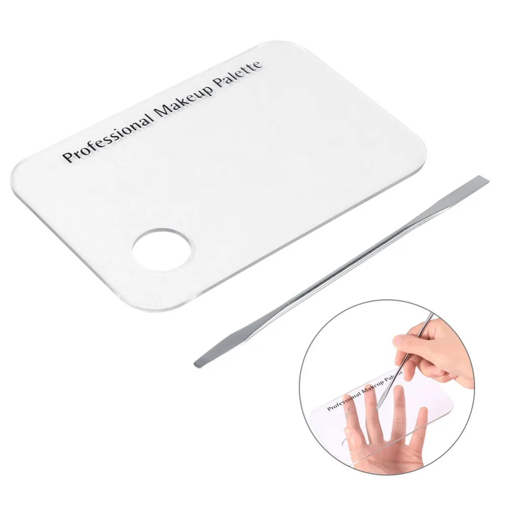 

Makeup Palette Clear Acrylic Nail Stamping Plates Polish Gel Mixing Spatula Stainless Steel Rod Manicure Nail Art Tool