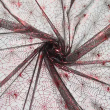 150 см широкая паутина бронзовая ткань органза с принтом Сияющий Блестящий тюль вечерние украшения для Хэллоуина Сделай Сам аппаратная Ткань для шитья