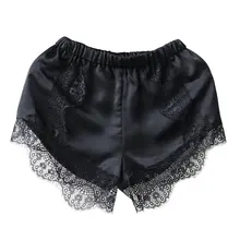 1PCS Sexy Shorts Tracksuit Hollow Satin Lace Women Shorts Casual Summer High Waist Short Feminino Shorts Solid Black White Color