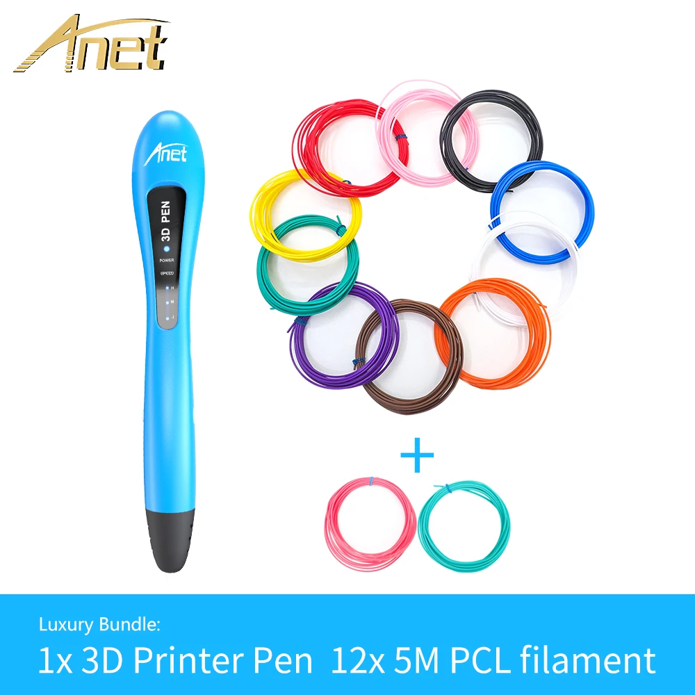 

Anet Low temperature 3d pen with LED Indicators DIY Pen 3D Printing Filament refills 3d Printer Pen For Kids Design Drawing pen