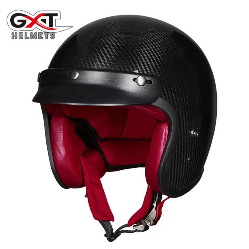 

2018 Autumn Winter New ECE GXT Retro Motorcycle Helmet A500 Carbon fiber Motorbike Helmets Can match bubble lens goggles mask