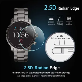 

2Pack For Fossil Q Explorist HR Gen 4 0.3mm 2.5D Clear Tempered Glass Screen Protector Smartwatch Screen Guard Protective Film