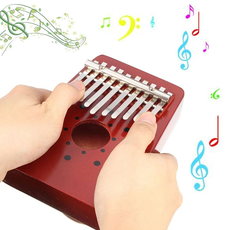 New 10Keys Kids Thumb Children Wooden Piano Kalimba Musical Traditional Instrument Portable Great Gift For Beginner