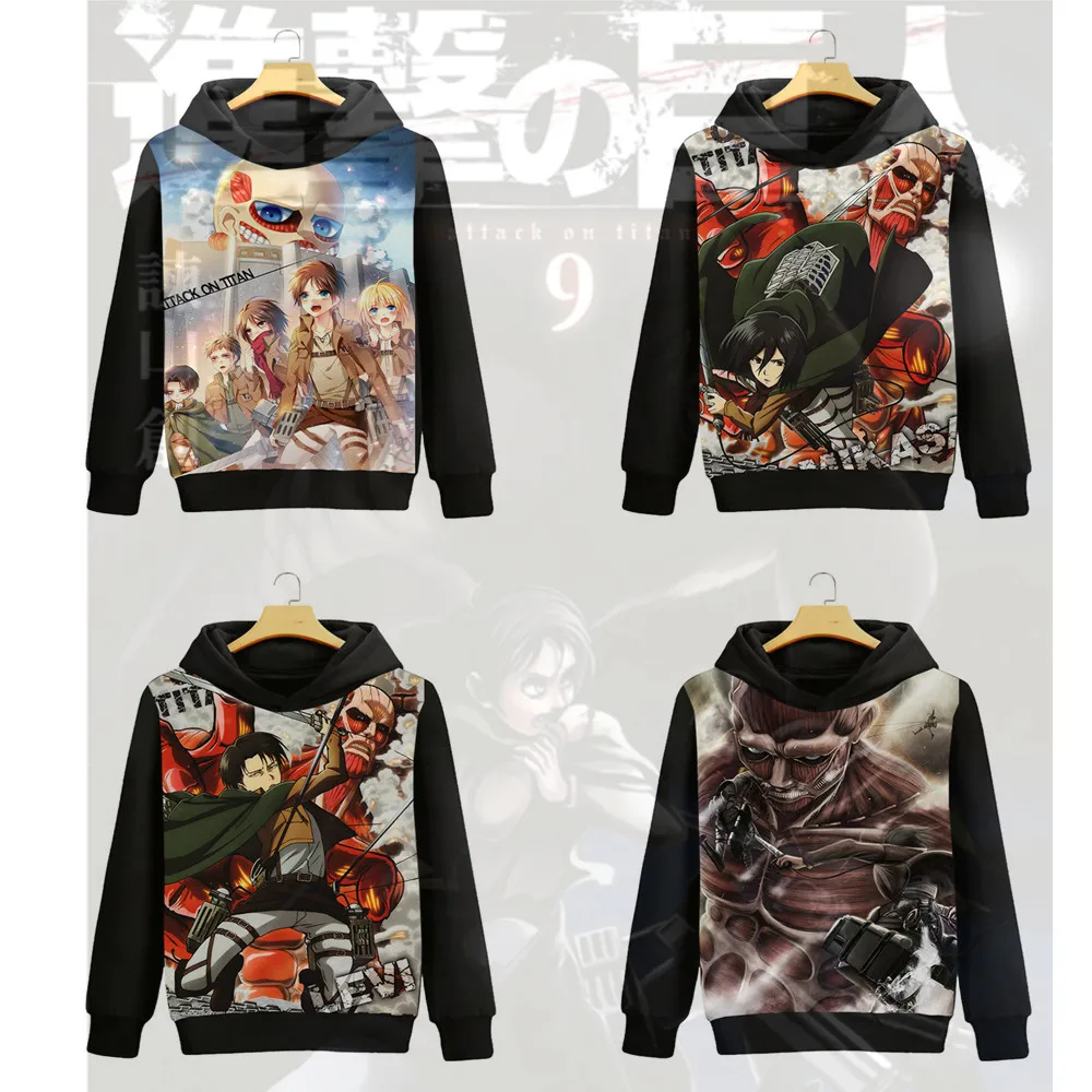 

Attack on Titan Eren Jaeger Cosplay Eren Jaeger Sweatshirts Cosplay Men Women fashion Cartoon printing brushed Hooded Jackets