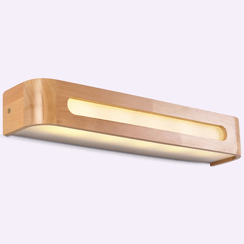 

Modern Japanese Style Led Lamp Oak Wooden Wall Lamp Nordic Solid Wood Mirror Wall Lights Sconce For Bedroom Bathroom