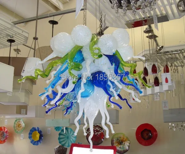 

Free Shipping Moroccan Lamp Hand Blown Colorful Antique Glass Chandelier
