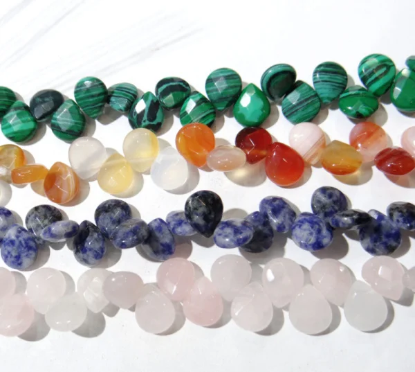 natural tiger eye agates Opalite Quartz crystal stone faceted Water Drop shape beads 10*12mm for diy jewelry making 33pcs | Украшения и
