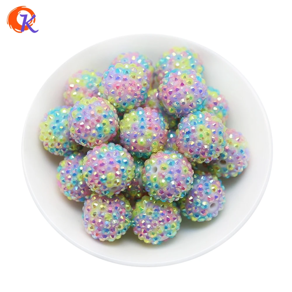 

R72 Cordial Design 20MM 100Pcs Rhinestone Color Chunky Mix Pastel Colour Rhinestone Ball Beads For Chunky Kid Necklace Jewelry