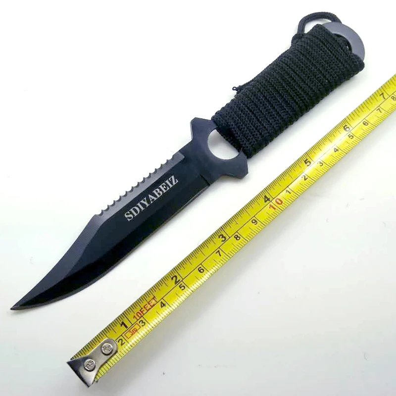 Походный нож на открытом воздухе ножи для охоты и выживания Тактические фиксированные лезвия карманные инструменты для повседневного ношения 440C титановые ножи SDIYABEIZ