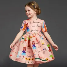 Г., новая распродажа, летнее стильное Брендовое платье принцессы vestido платье с граффити для маленьких девочек костюм принцессы платье на день рождения для девочек