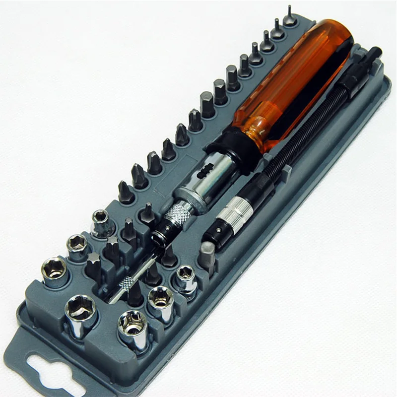 33 in 1 Ratchet Screwdriver Bit Set Metric Sockets Hole Torx Hex Repair