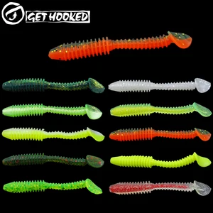 Soft Lure Fishing Lures Pesca Worm Paddle Tail Shad Fly Carp Silicon Rubber Fish Baits 7.5cm 3.5g 6pcs Fishing Tackle