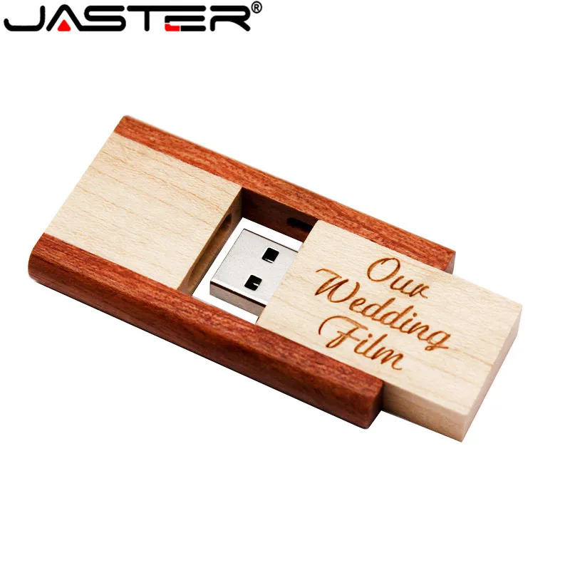 JASTER деревянный вращающийся usb флэш-накопитель карта памяти pendriver pendrive 16GB 32GB 64GB фотография подарок USB2.0(10 шт бесплатный логотип