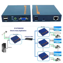 Бесплатная доставка 660ft VGA USB KVM аудио по ip-сети Extender 200 м Поддержка HD 1080 P клавиатуры и Мышь и внешнего стерео аудио