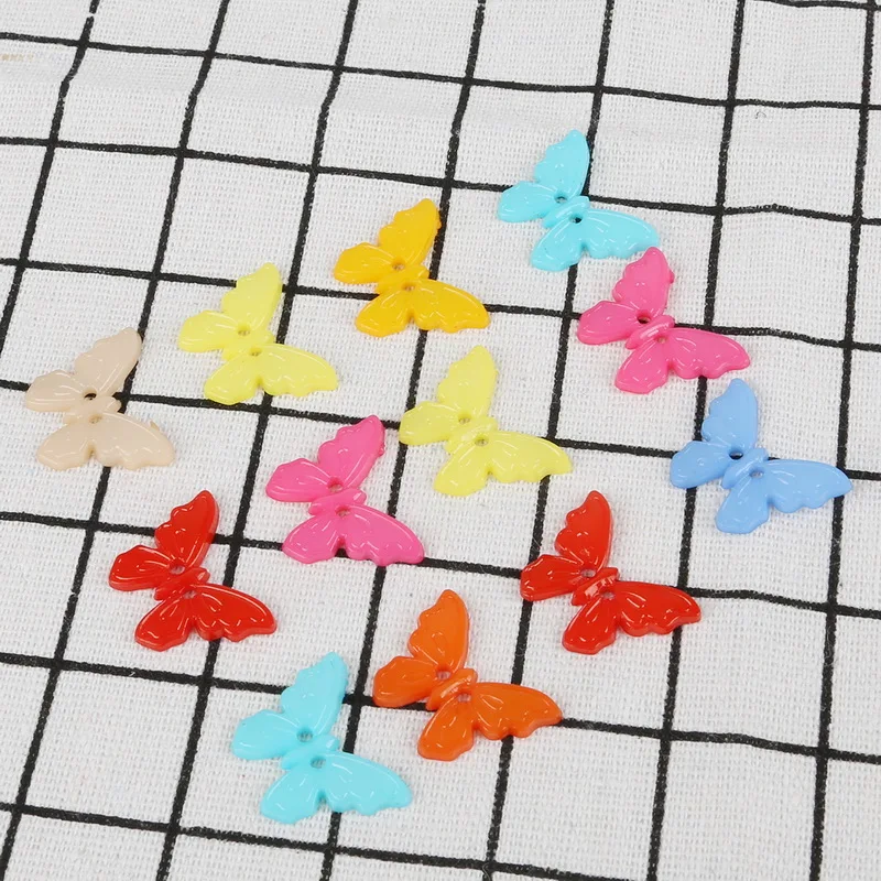 Пуговицы бабочки из смолы 23 х17 мм 50 шт./лот|butterfly buttons|buttons scrapbookingscrapbooking accessories |