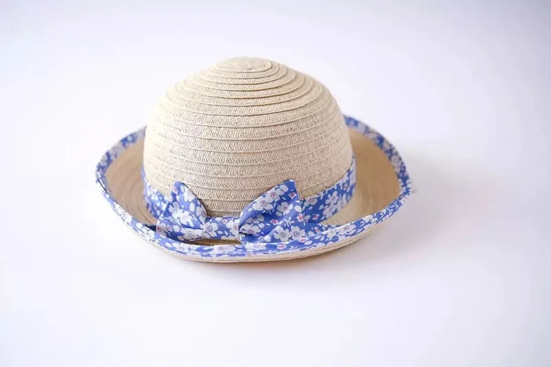 Соломенные короткий край шляпы от солнца с бантом для девочек ручной работы Детская кепка наивысшего качества для девочек солнцезащитные кепки KidsTravel шляпа