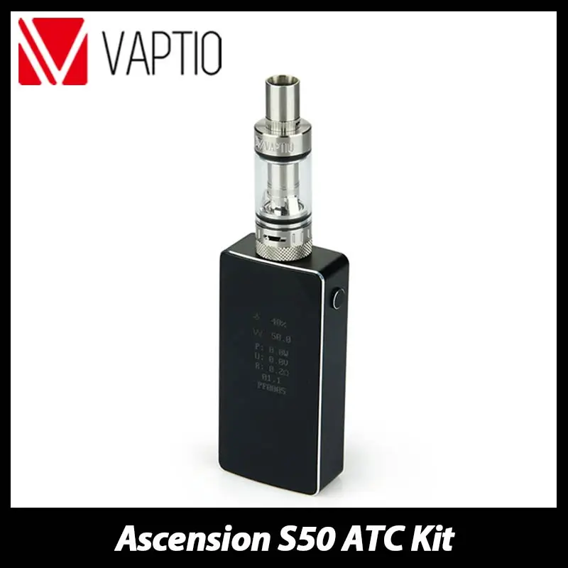 

Original Vaptio Ascension S50 ATC Kit 4200mAh Built In Battery with Soar S50 Mod 3.5ml Sail S50 ATC Ecig Vape Kit VS Drag 2