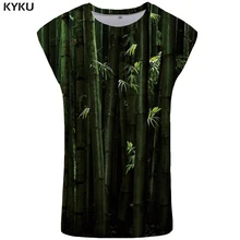KYKU бамбуковый лес майка мужская китайский стиль Ftness одежда зеленый жилет майка Мужская s Бодибилдинг майка