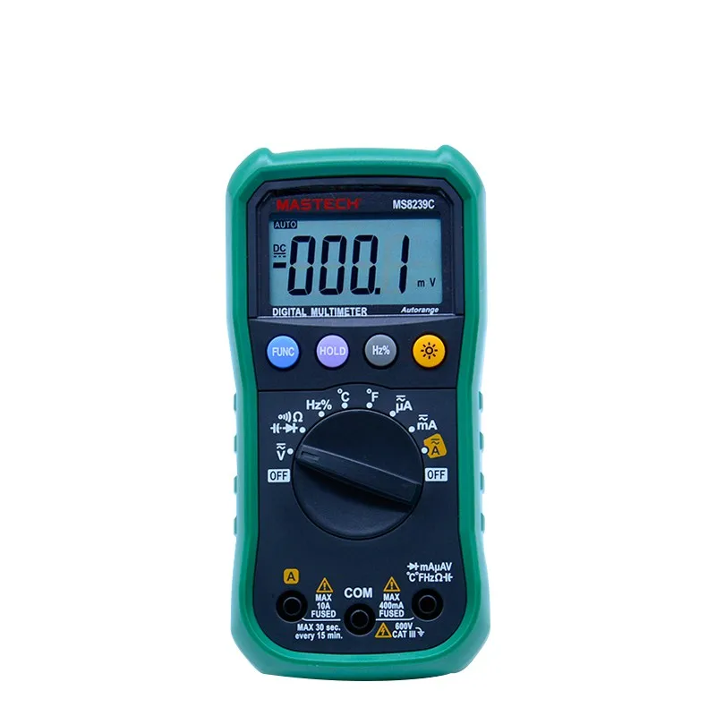 

MASTECH MS8239C Digital Multimeter AC DC Voltage Current Capacitance Frequency Temperature Tester Auto range Handheld 3 3/4