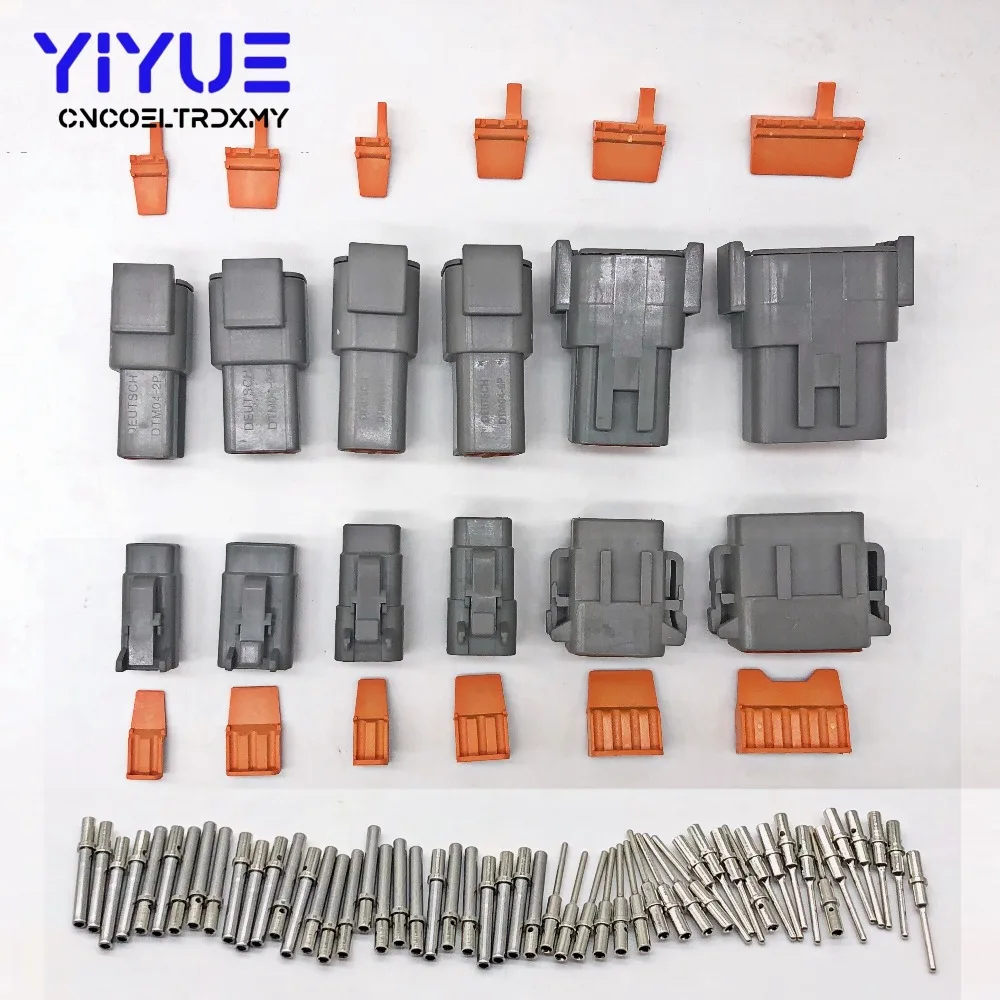 Deutsch DTM детям от 2 до 12 лет P DTM06-2/3/4/6/8/12 S DTM04-2/3/4/6/8/12 P 16-22awg Водонепроницаемый разъем с Твердые штыри автомобильной герметичный разъем