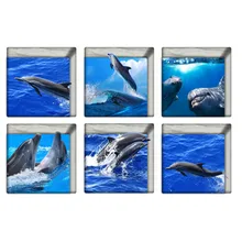 Горячая Распродажа года 6 шт. 13x13 см Дельфин узор 3D Нескользящие Водонепроницаемый Ванна Стикеры#0822 B
