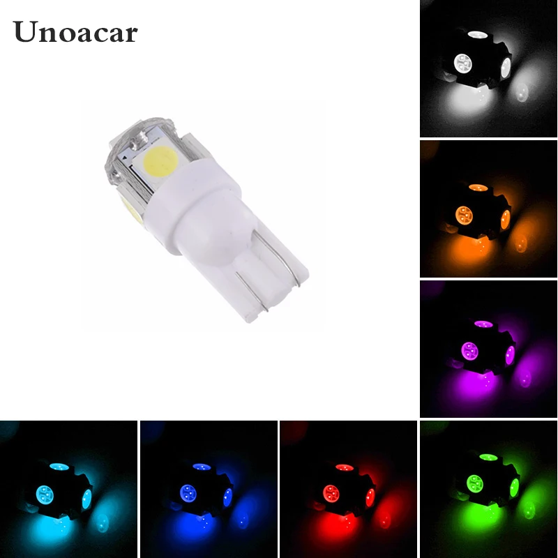 1000pcs T10 5Smd 5050 W5W 192 168 194 Led Car Light Bulb White Pink Blue Green Yellow Red Bulbs 12v 6500k led Clearance | Автомобили и