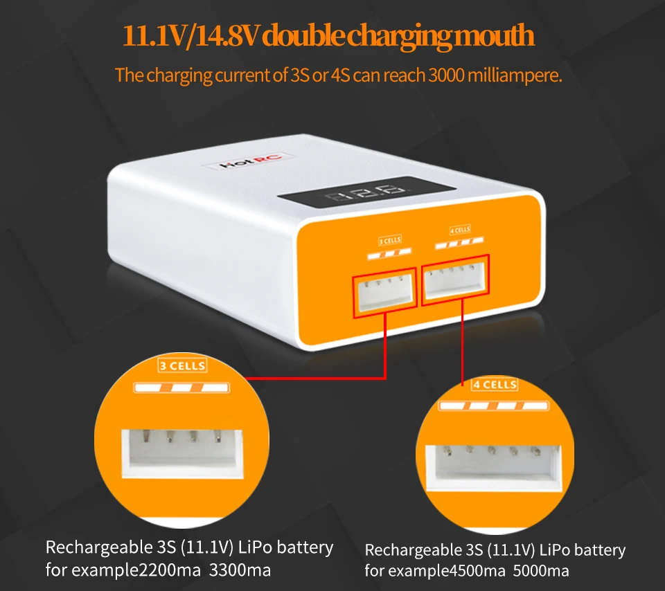Hotrc A400 цифровой 3S 4S 3000 мАч RC Lipo батарея баланс зарядное устройство с светодиодный экран Быстрая зарядка Dis зарядное устройство для RC квадрокоптера