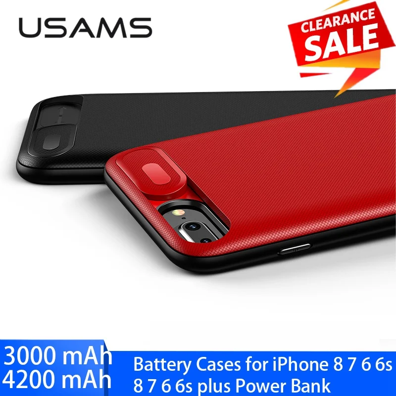 USAMS Батарея чехол для iPhone 8 7 6 6s плюс Зарядное устройство случае 3000/4200 мАч зарядки