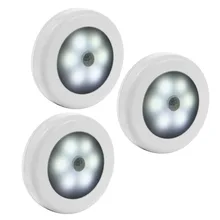 3PCS LED Motion Sensor Night Dry Battery Powered LED Night Light Motion Lamp with White Light for Emergency