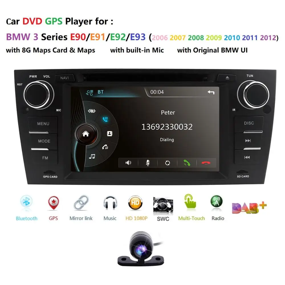 

7 inch Car Stereo Multi-Touch Screen Radio CD Lettore DVD video 1080P For BMW E90/2006-2011 E91/E92 2006-2011 E93/2006-2012 dab+