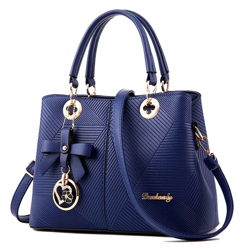 Женские кожаные сумки роскошные дизайнерские женские сумки через плечо модные женские сумки через плечо сумки с верхней ручкой - Цвет: Синий