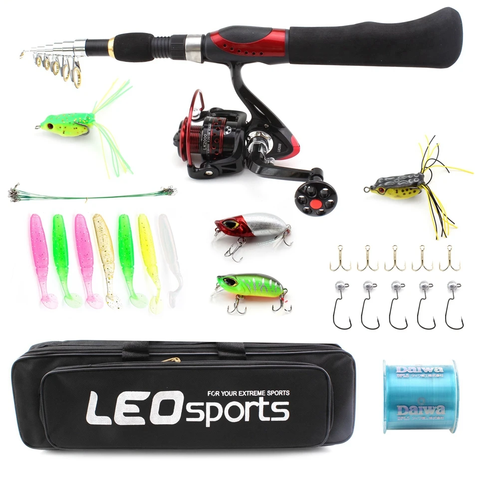 

1.65M mini Telescopic Fishing Rod Reel Combo Full Kit Gear Spinning Reel Line Lures Hooks Bag Travel Fishing Tackle