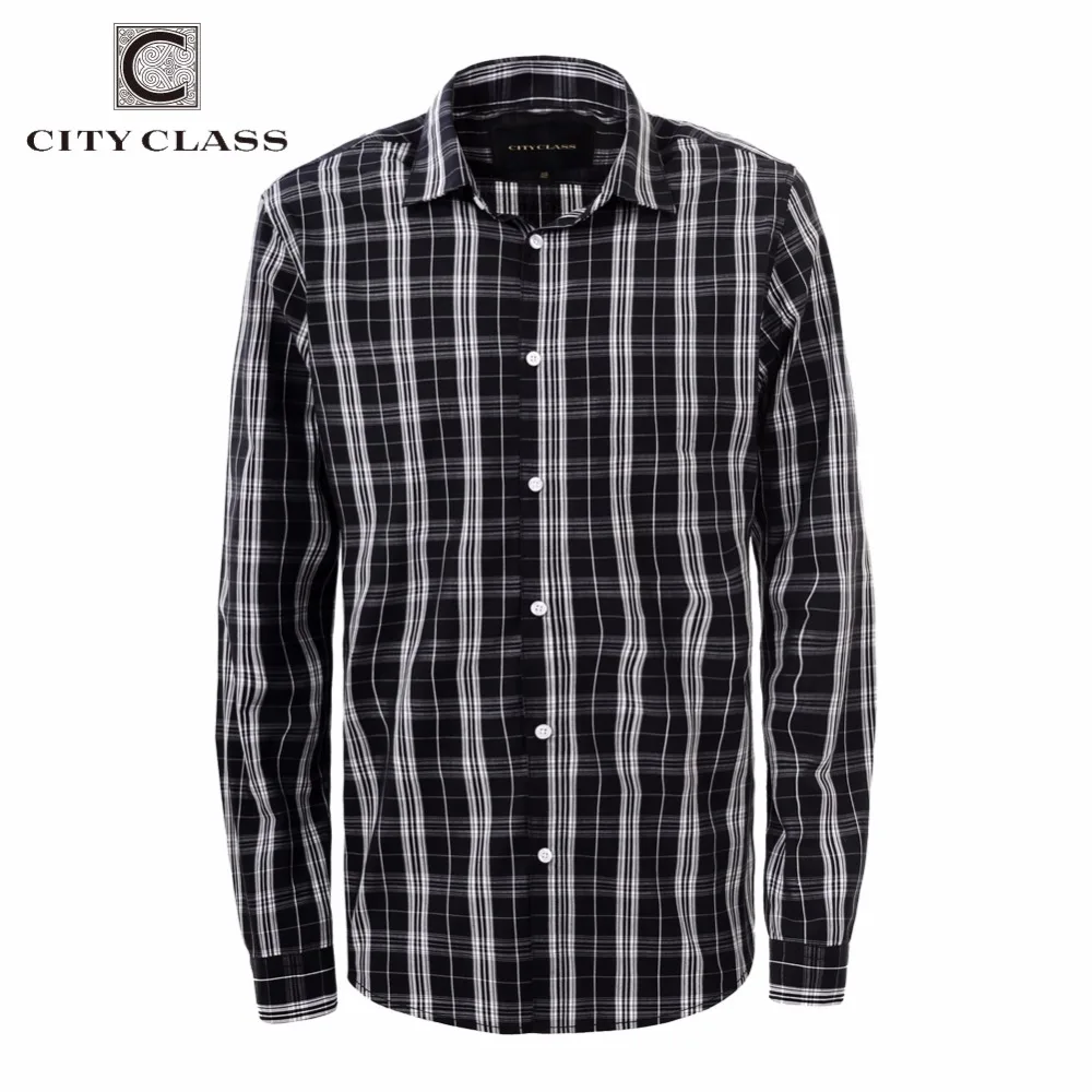 

CITY CLASS 2018 men dress eu size business striped shirts formal office brand clothing camisa masculina multi-color 2967