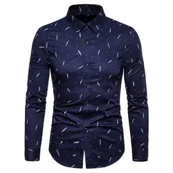 Осенне-зимнее мужское деловое повседневное вечернее платье Camisa Masculina модное мужское с длинными рукавами 5xl Формальные случаи тонкая рубаха