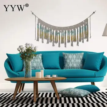 

2pcs Macrame Wall Hanging Flag Scandinavian Boho Decor Handmade Tapestry Macrame Wedding Ceremony Backdrop Wall Art Room Home