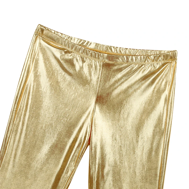 Motorcycle PU Leather Pants Men Brand Skinny Shiny Gold Coated Metallic Pants Trousers Nightclub Stage Perform for Singers